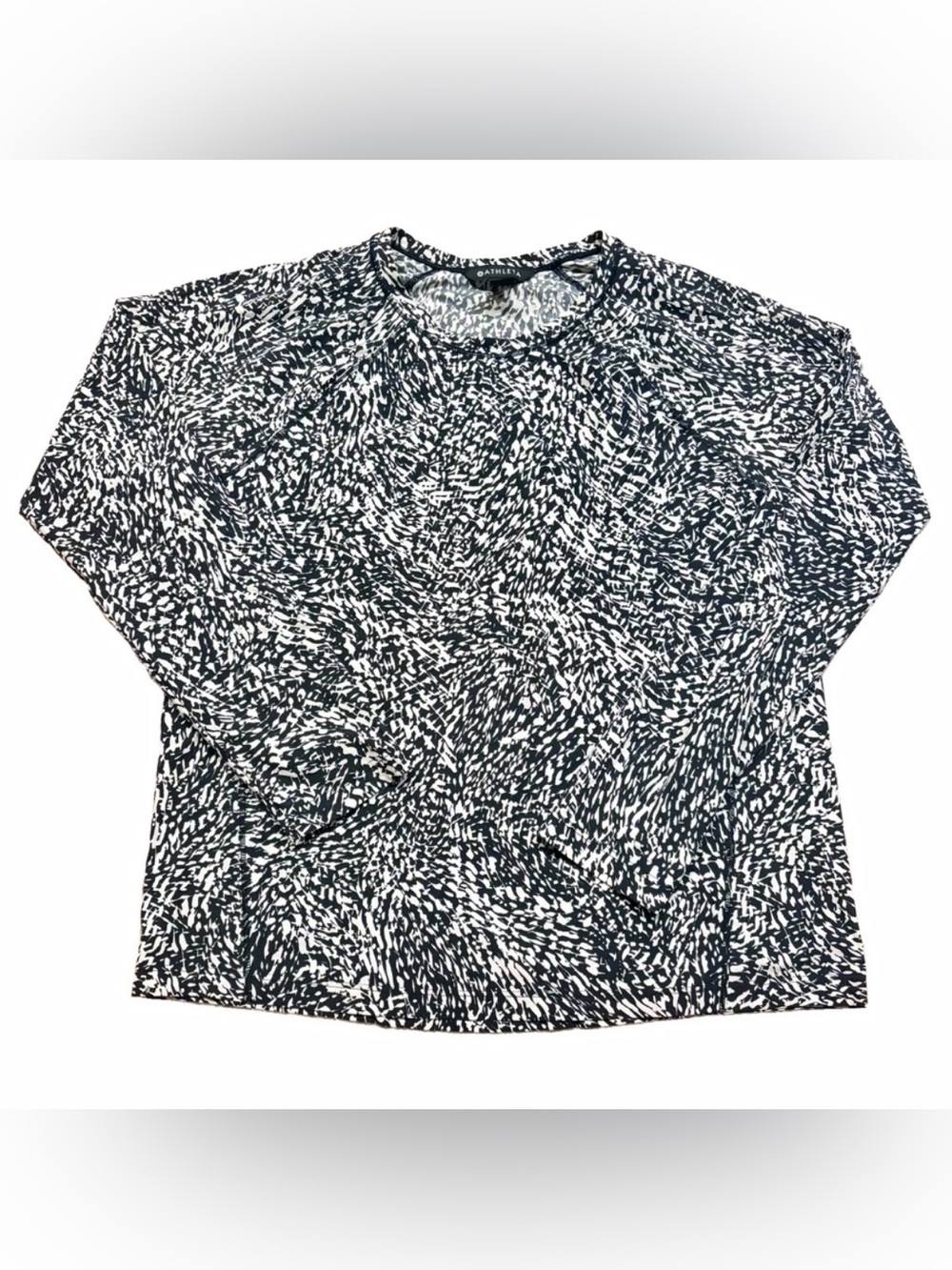 Athleta Black & White Long-Sleeve Top OBO